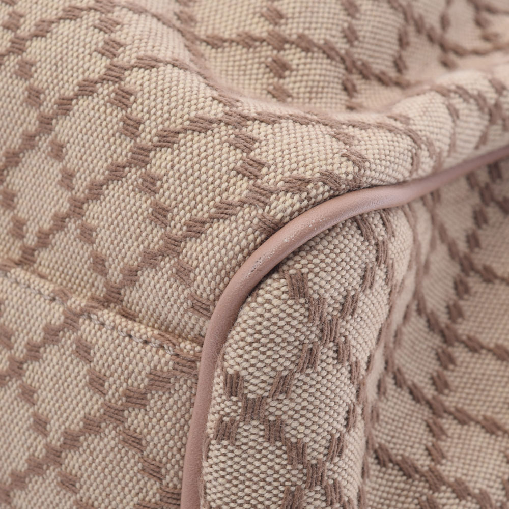 GUCCI Sukey Diamante Beige Pink Canvas Leather Handbag - Picture 7 of 9
